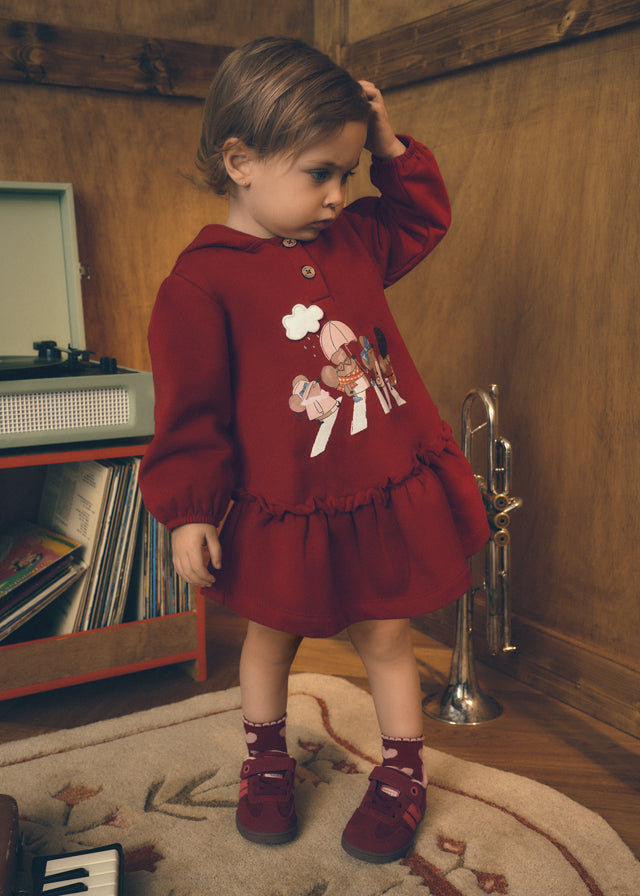 Vestido con capucha bebé niña
