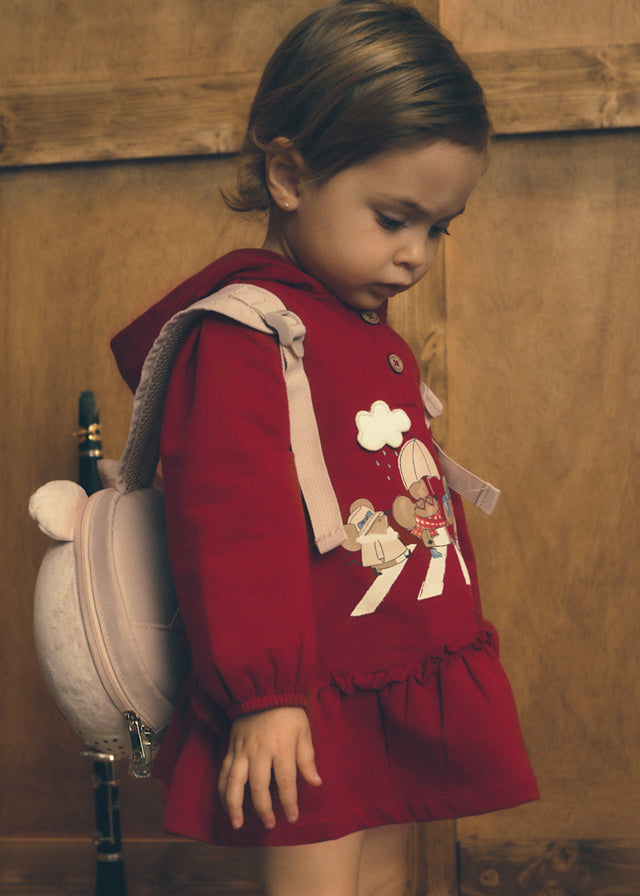 Vestido con capucha bebé niña