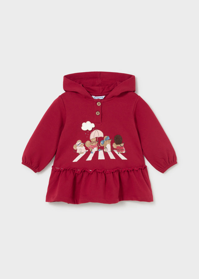 Vestido con capucha bebé niña