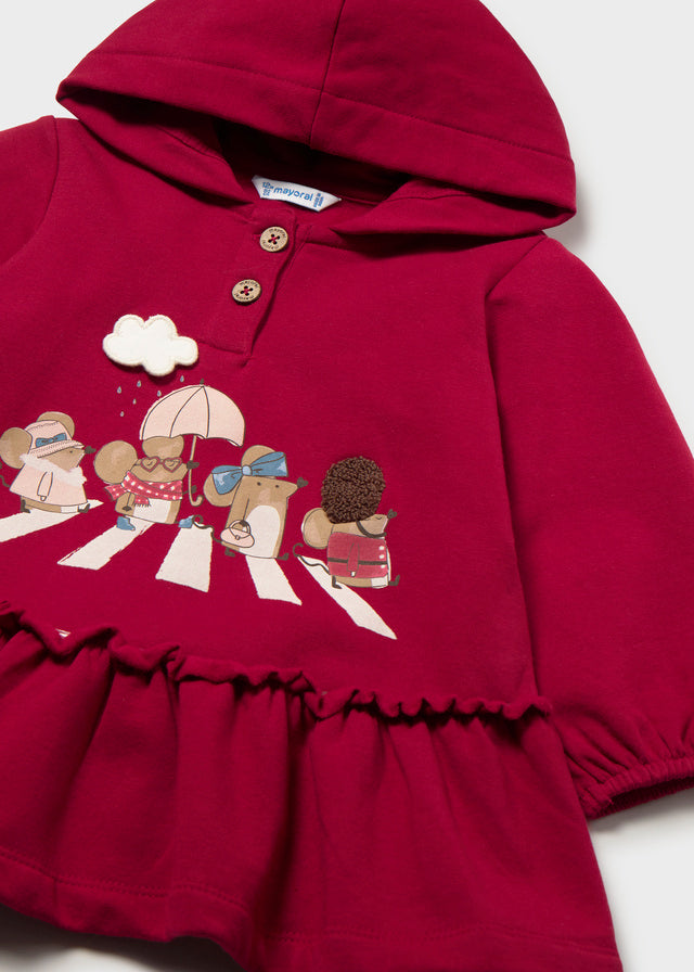 Vestido con capucha bebé niña