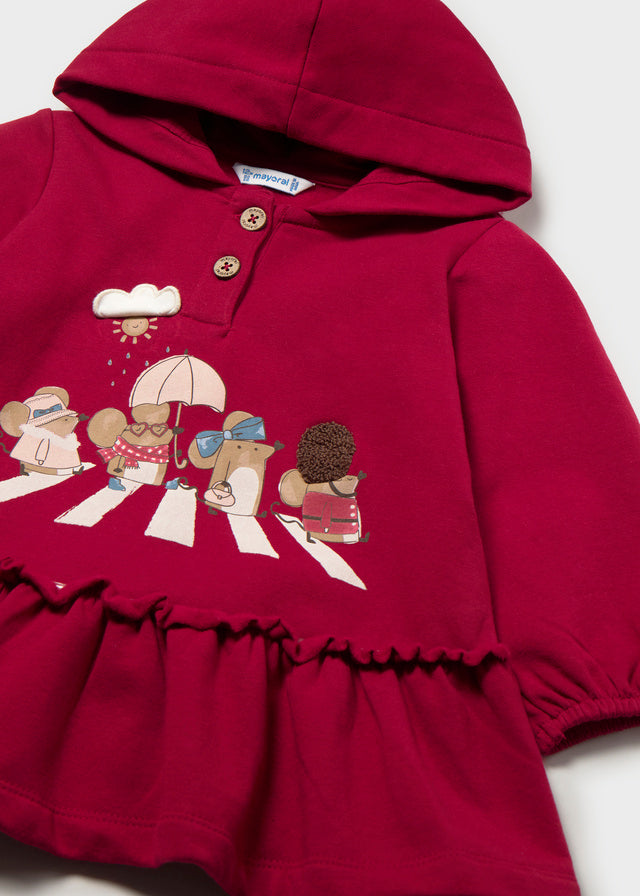 Vestido con capucha bebé niña