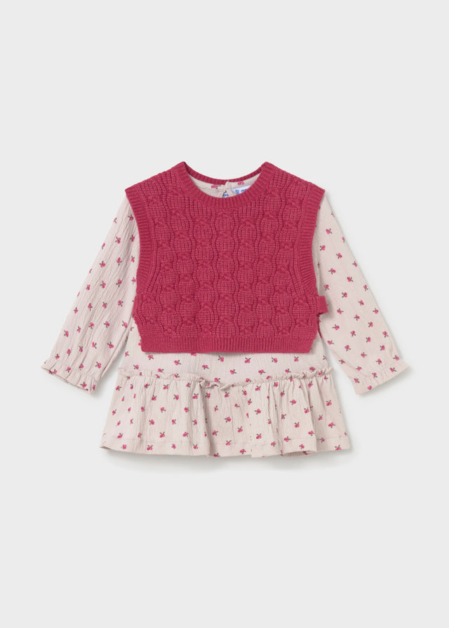 Vestido con chaleco tricot