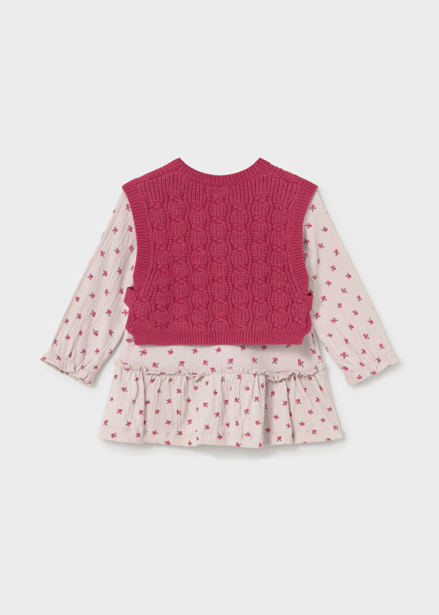Vestido con chaleco tricot