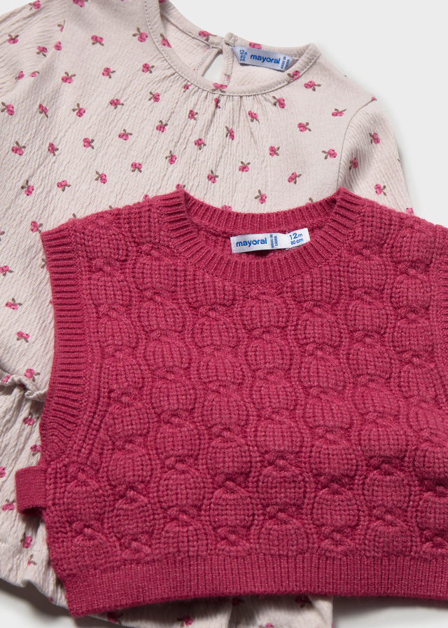 Vestido con chaleco tricot