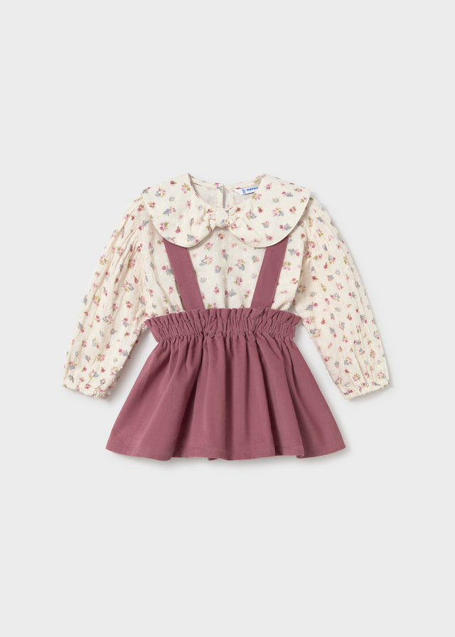 Conjunto falda con tirantes bebé niña
