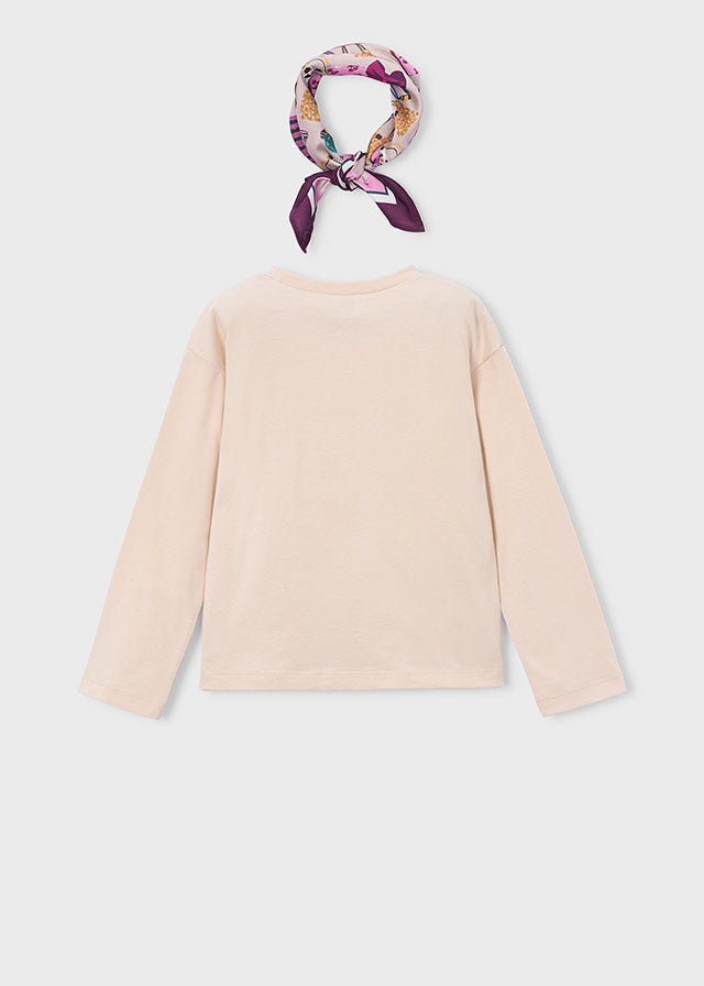 Camiseta manga larga + pañuelo, niña.
