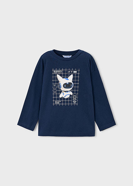 Camiseta manga larga que se ve en oscuridad niño.