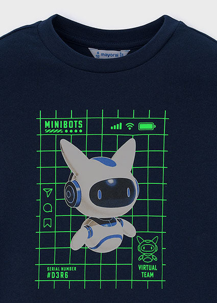 Camiseta manga larga que se ve en oscuridad niño.