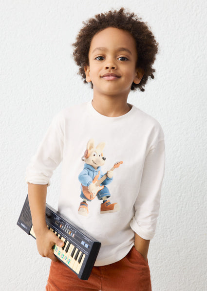 Camiseta manga larga zorro con guitarra