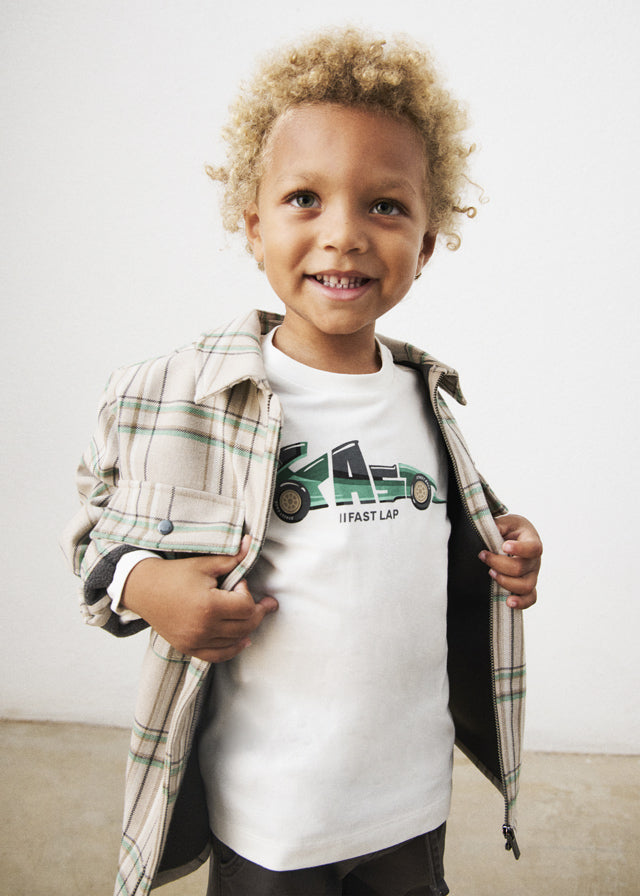 Pack dos  camisetas manga larga, cuello redondo, niño.