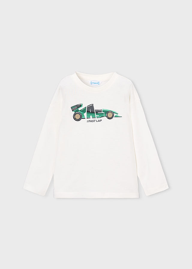 Pack dos  camisetas manga larga, cuello redondo, niño.