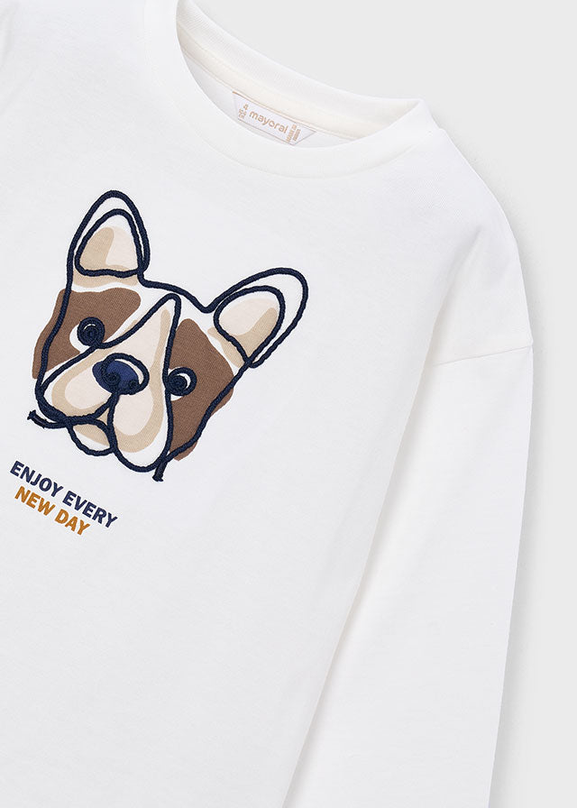 Camiseta manga larga bordado niño