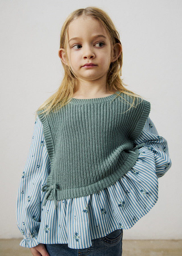 Top chaleco combinado niña