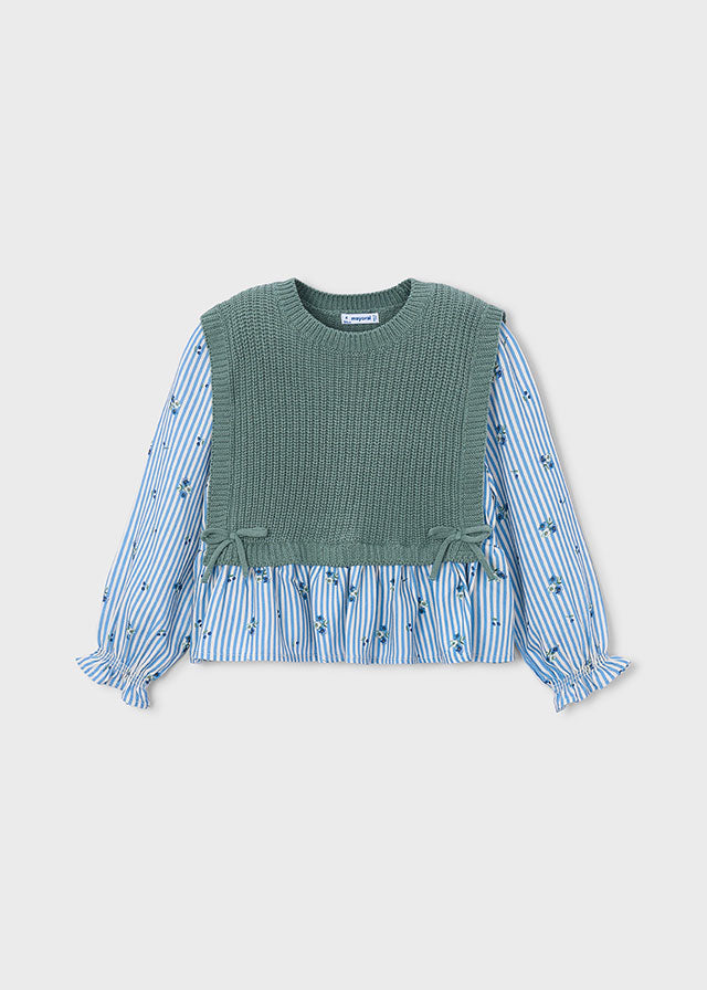 Top chaleco combinado niña