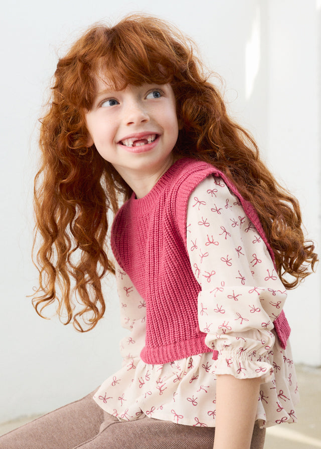 Top chaleco combinado niña