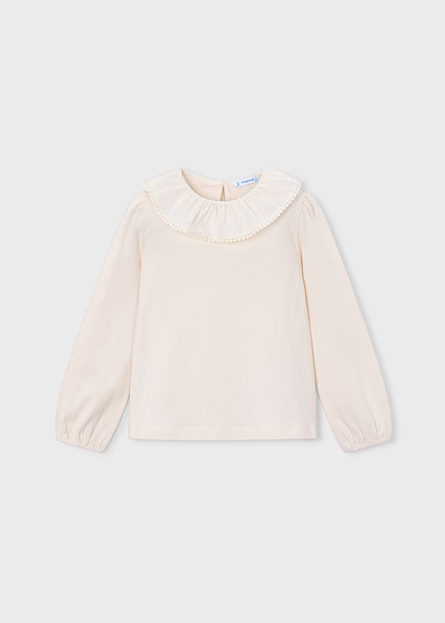 Blusa cuello volante niña