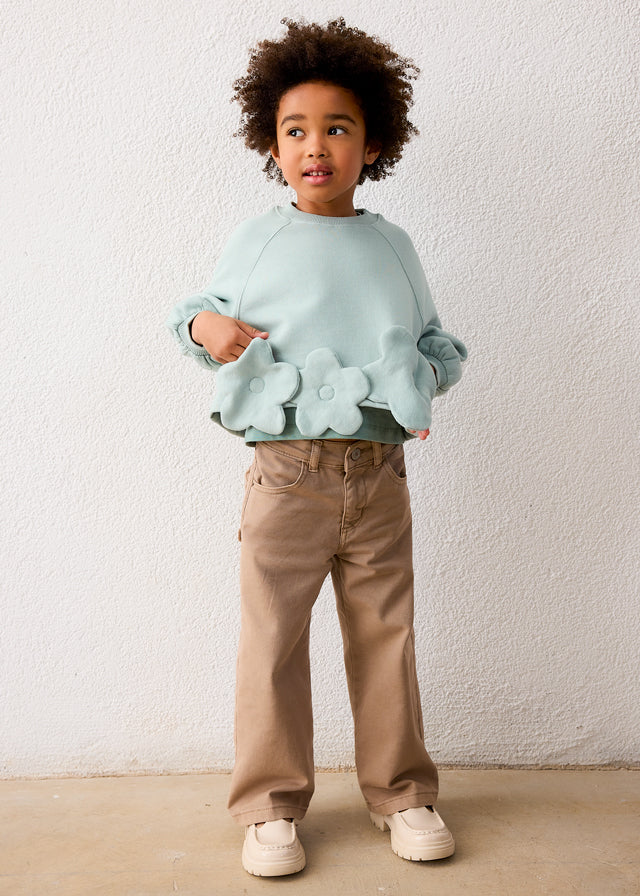 Sudadera flores aplique niña