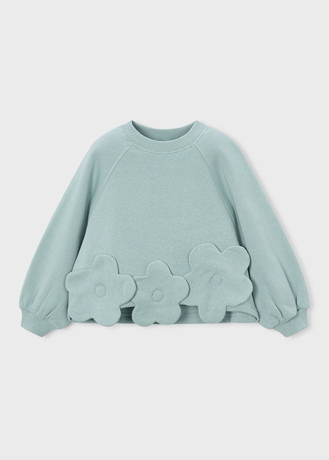 Sudadera flores aplique niña