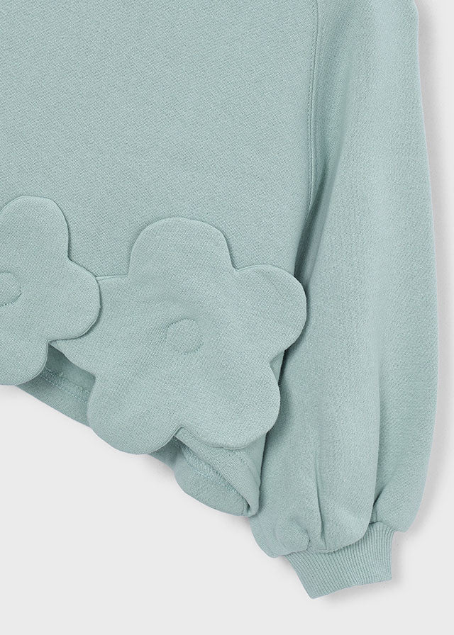 Sudadera flores aplique niña