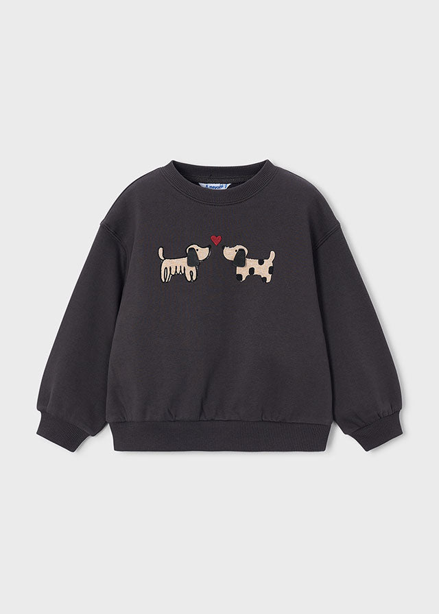 Sudadera sin capucha con apliques, niña.