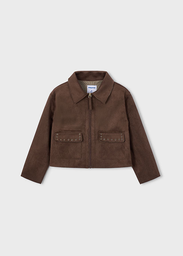 Chaqueta antelina doble cara niña