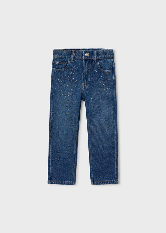 Pantalon largo denim fantasia niña