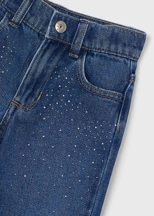 Pantalon largo denim fantasia niña