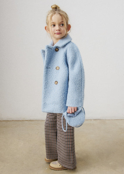 Pantalon punto Corte wide leg. Pernera ancha y fluida niña.