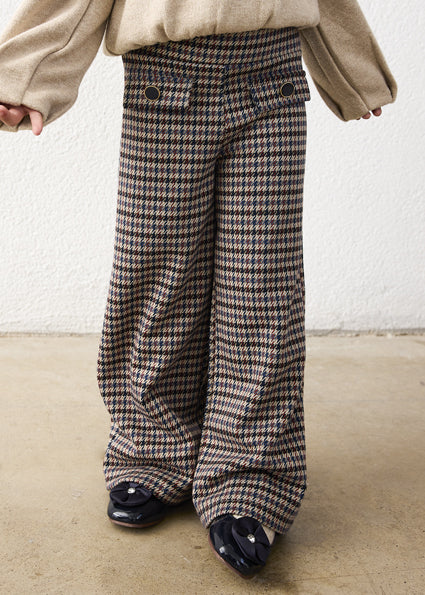 Pantalon punto Corte wide leg. Pernera ancha y fluida niña.