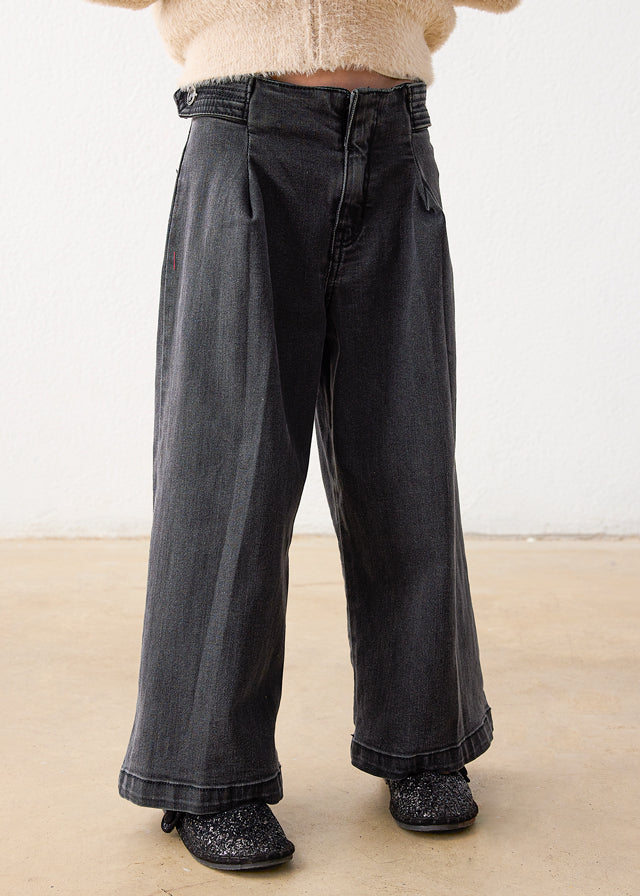 Pantalon tejano pata ancha, niña.