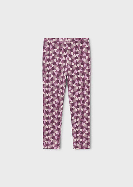 Leggings de punto estampado corazones