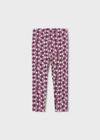 Leggings de punto estampado corazones