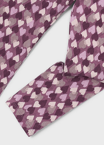 Leggings de punto estampado corazones