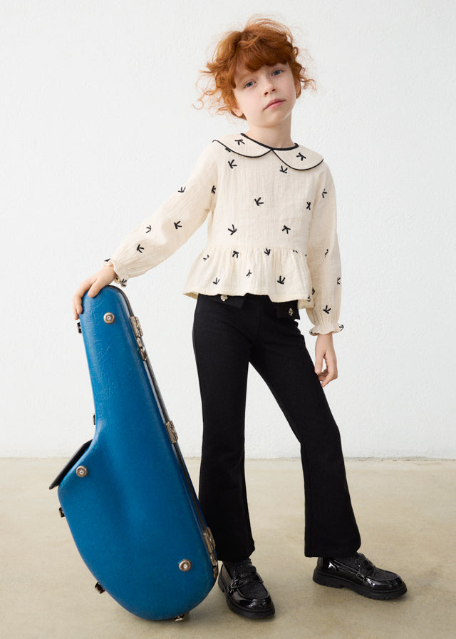 Leggings felpa flare niña