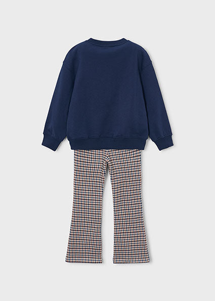 Conjunto leggings  y sudadera felpa estampado niña.