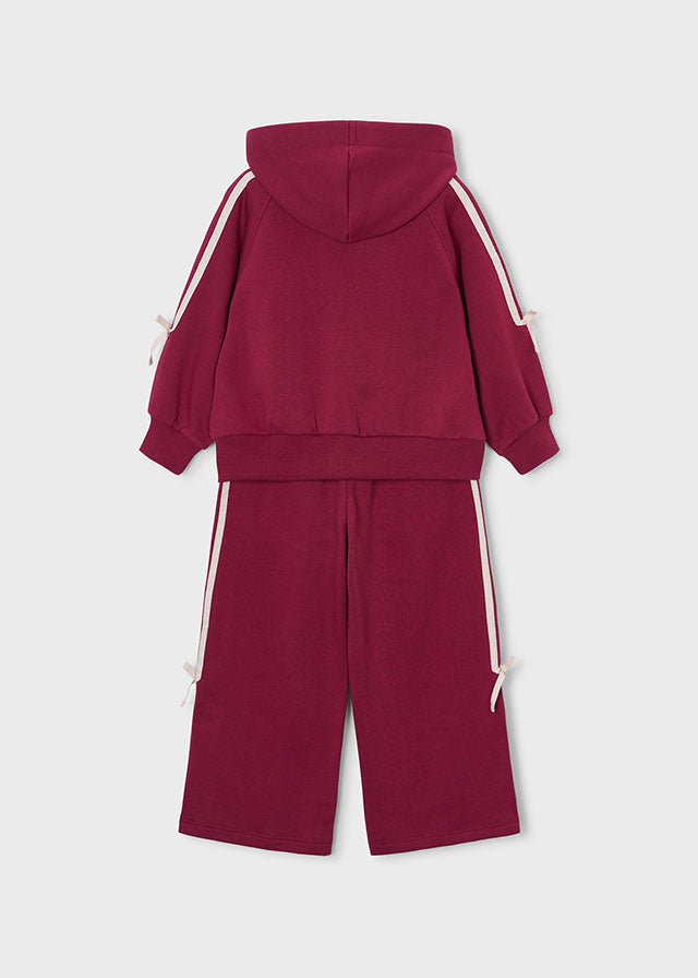 Conjunto  dos piezas: Sudadera con capucha y pantalón de pernera ancha, niña.