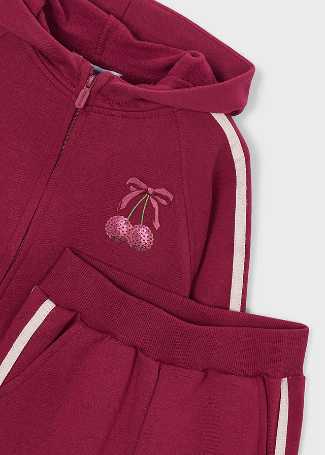 Conjunto  dos piezas: Sudadera con capucha y pantalón de pernera ancha, niña.