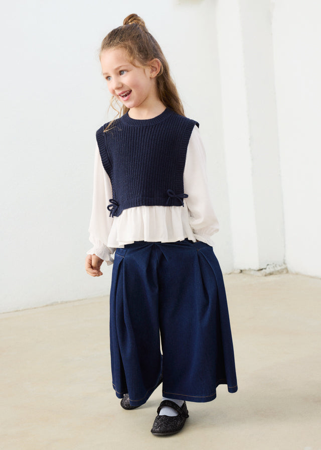 Falda pantalon midi colulotte niña