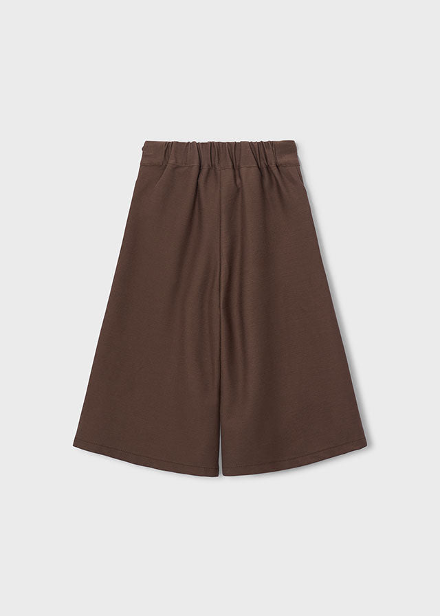 Falda pantalón ancho culotte y detalle de hebilla, niña.