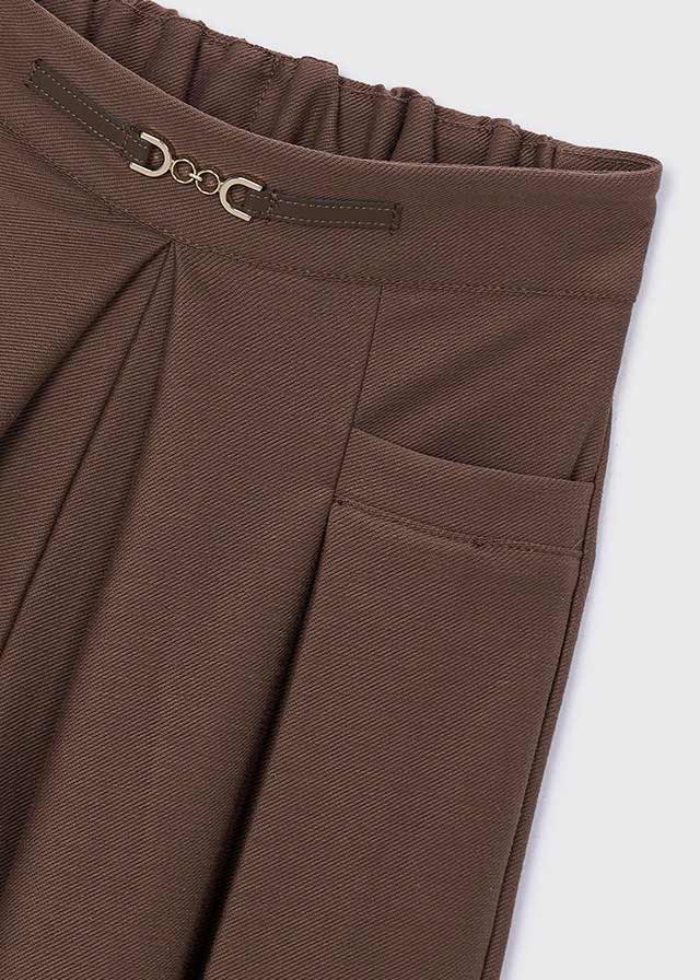 Falda pantalón ancho culotte y detalle de hebilla, niña.