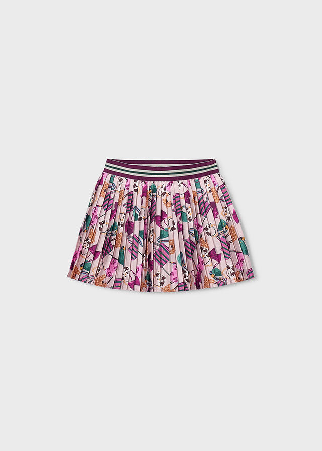 Falda plisada estampada, niña.