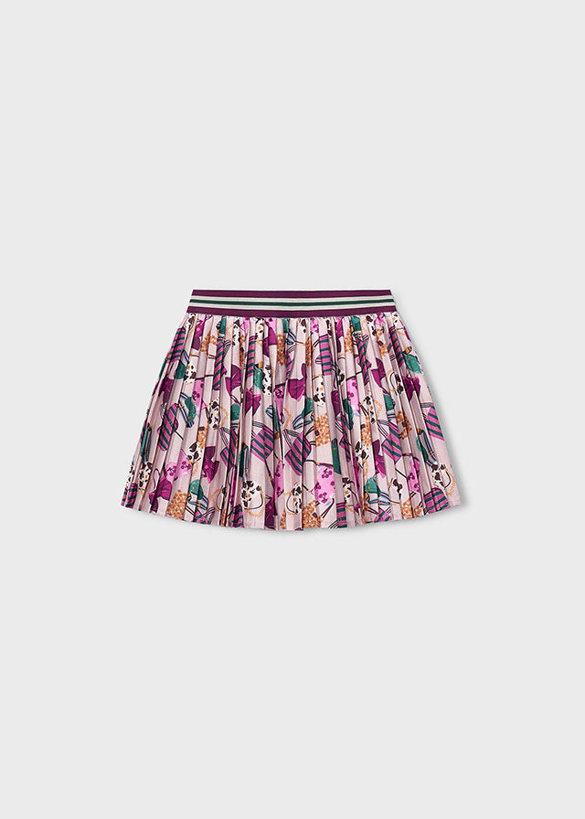 Falda plisada estampada, niña.