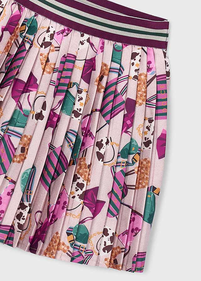 Falda plisada estampada, niña.