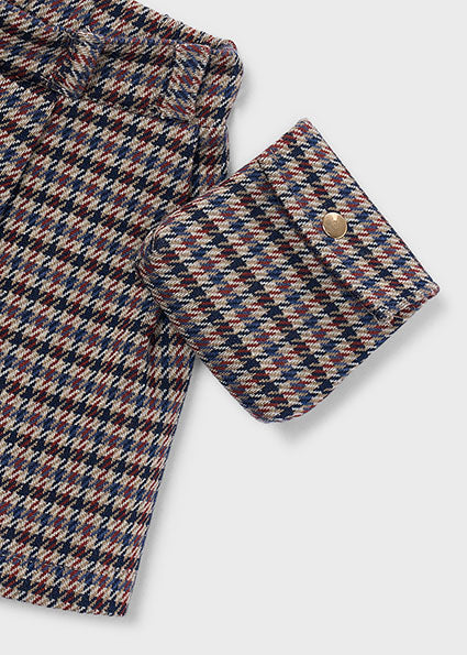 Falda pantalon pata gallo con bolso niña.