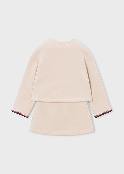 Conjunto falda felpa corazón