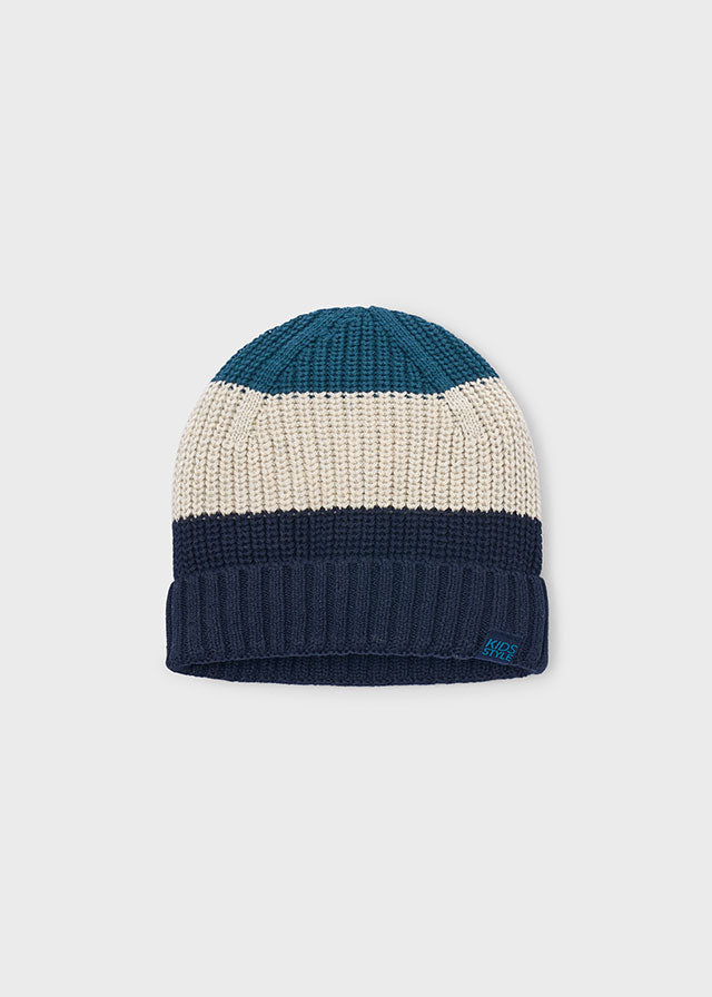 Gorro infantil de punto a rayas, unisex.