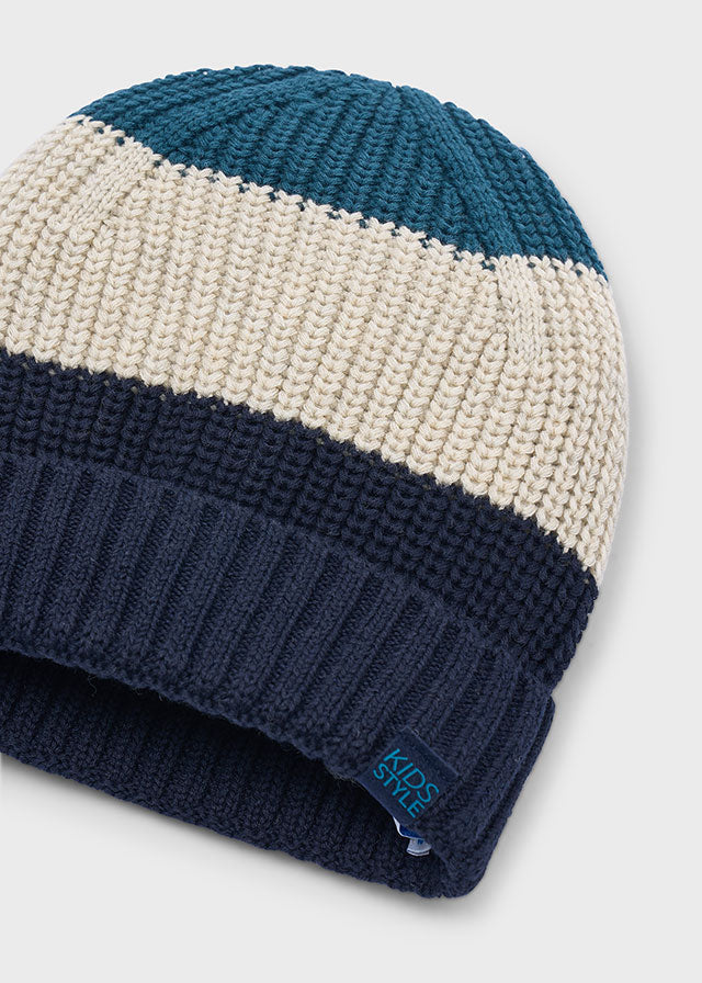 Gorro infantil de punto a rayas, unisex.