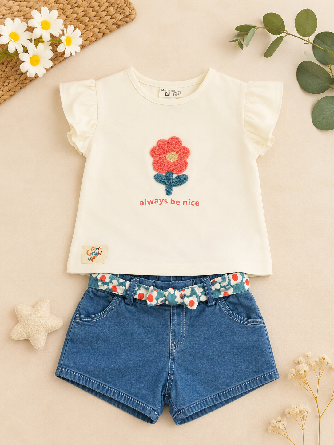 Conjunto niña flor