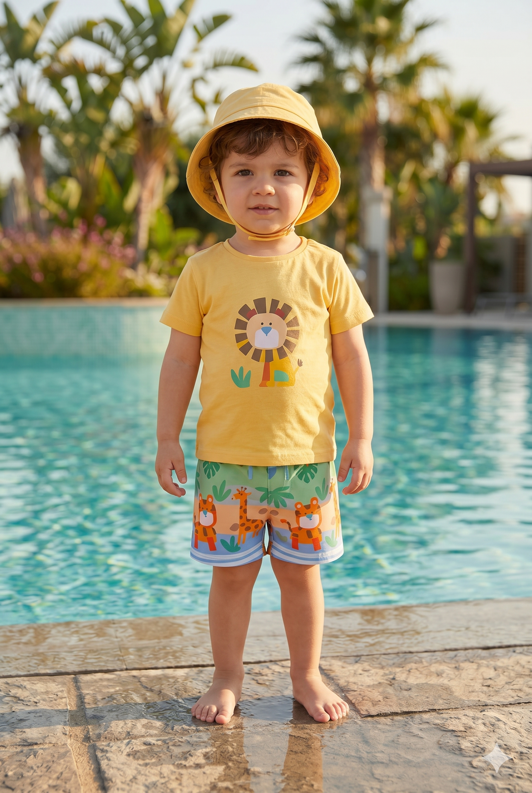 Conjunto baño y gorro bebé