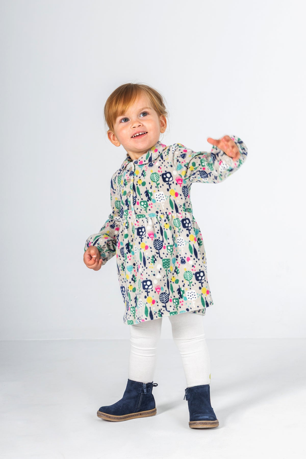 Vestido pana punto de bebé niña